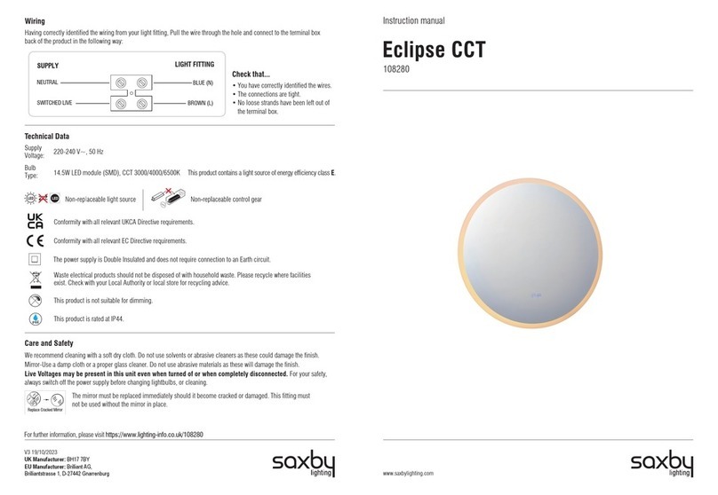 Saxby Lighting Eclipse CCT 108280 instruction manual