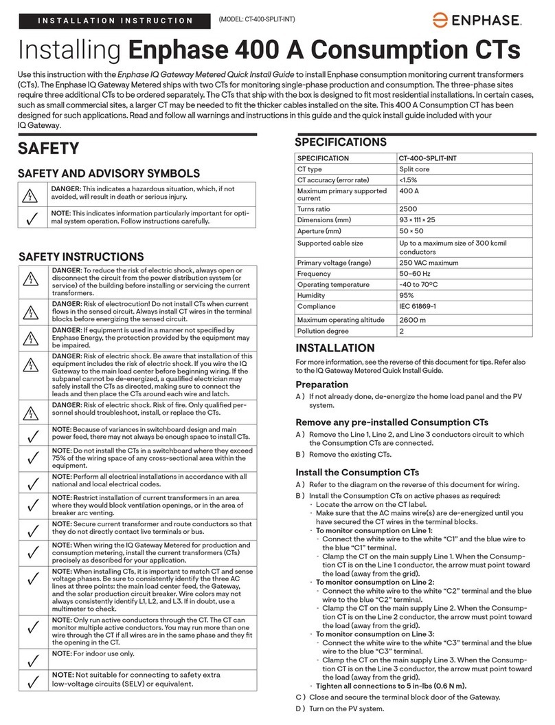 enphase 400 A Consumption CTs Installation instruction