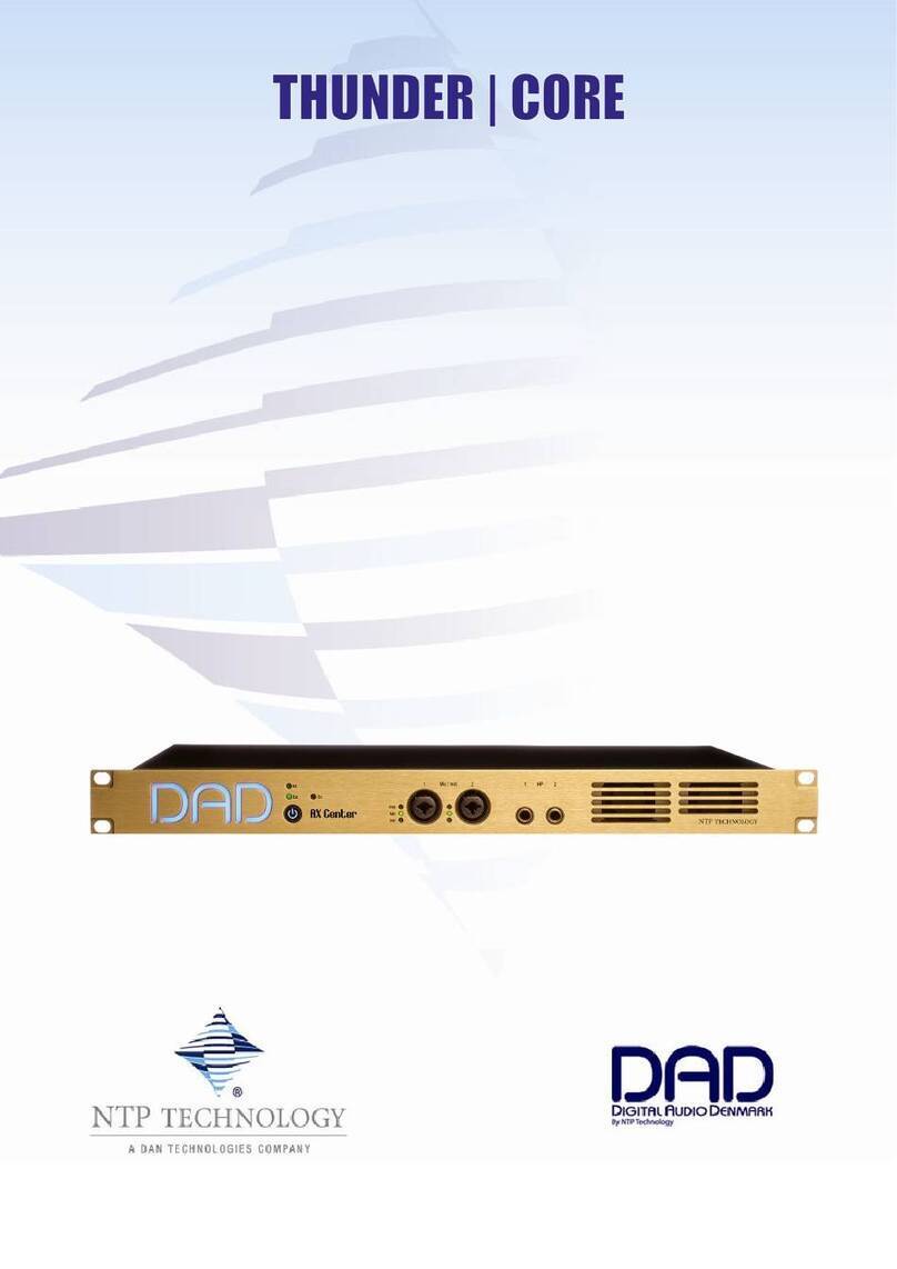 DAN NTP TECHNOLOGY DAD THUNDER CORE AX Center installation guide