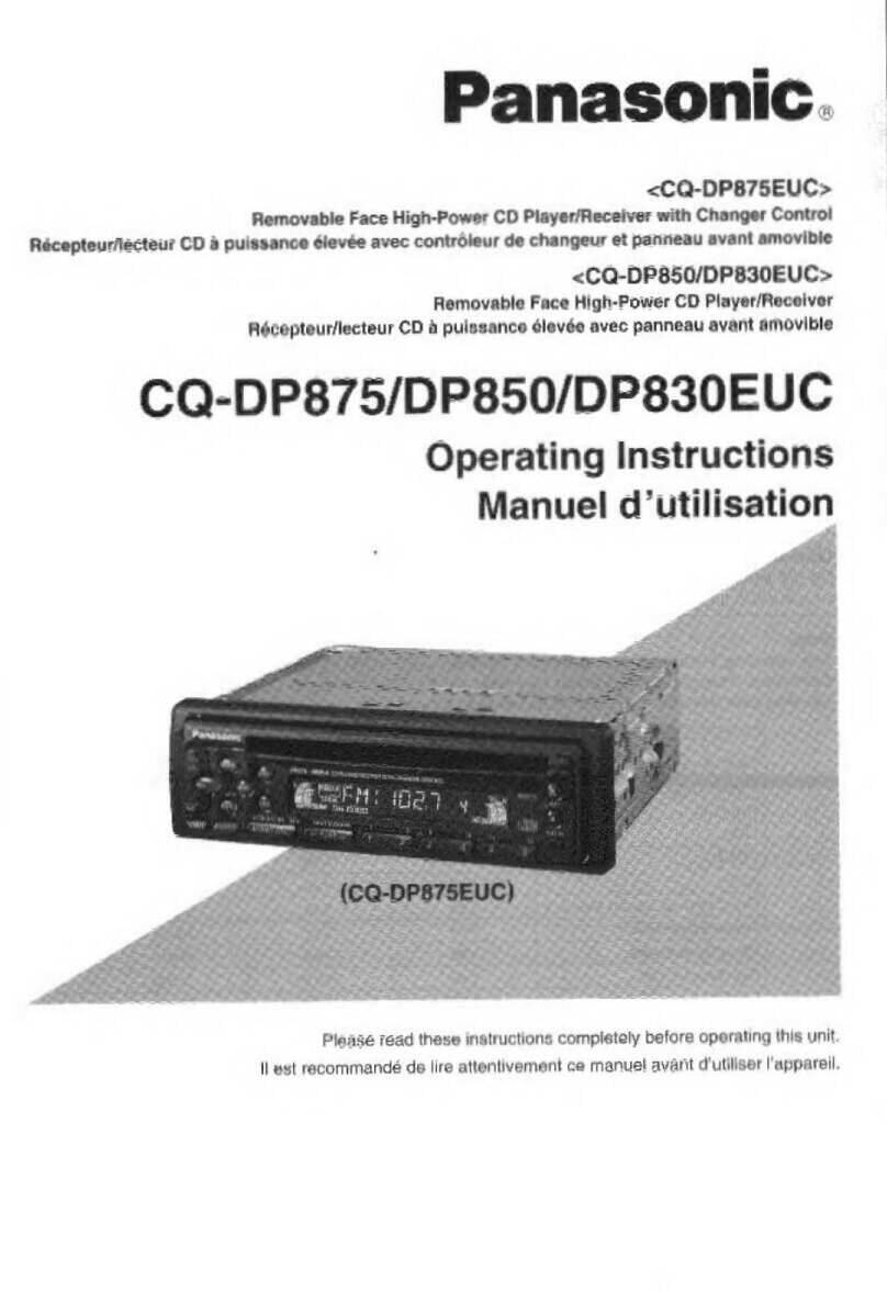 Panasonic CQDP875EUC - AUTO RADIO/CD DECK User manual