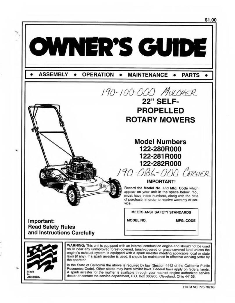 Bolens 122-280R000 owner's guide
