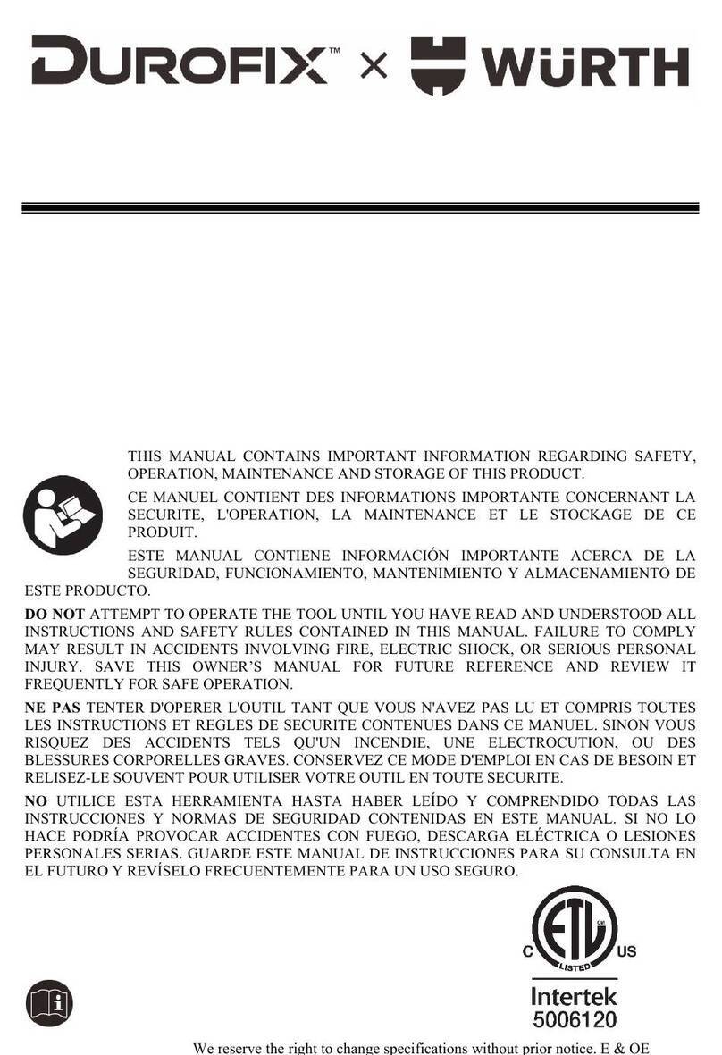 DUROFIX Wurth RL6040 Product information manual