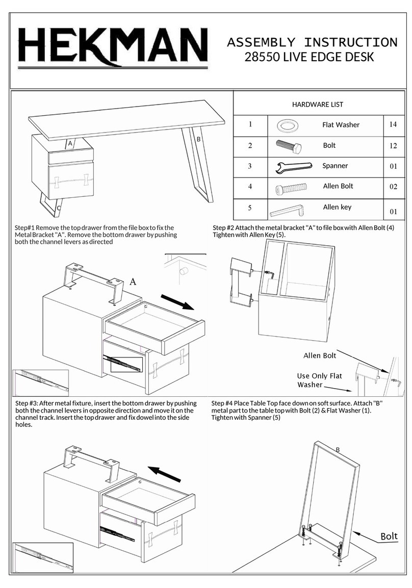HEKMAN PRODUCTS 28550 Assembly instruction