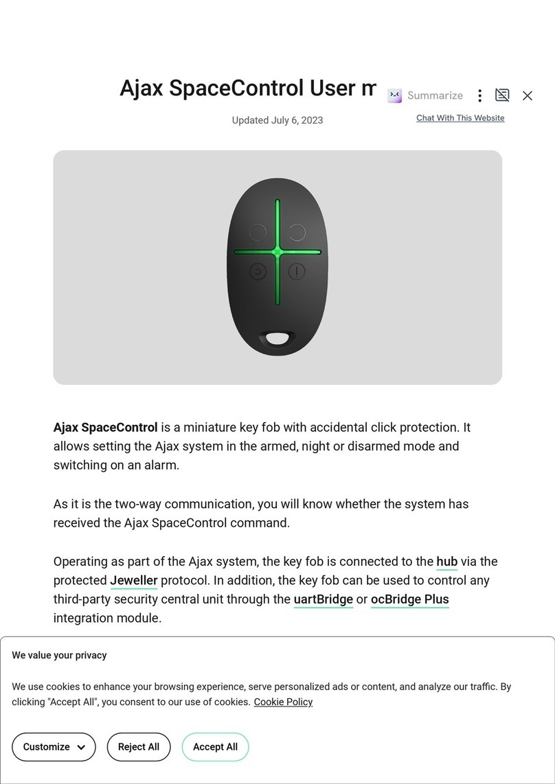 AJAX SpaceControl user manual