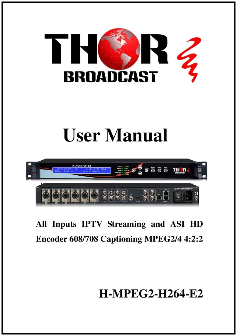 Thor Broadcast H-MPEG2-H264-E2 User manual Thor Broadcast H-MPEG2-H264-E2 User manual