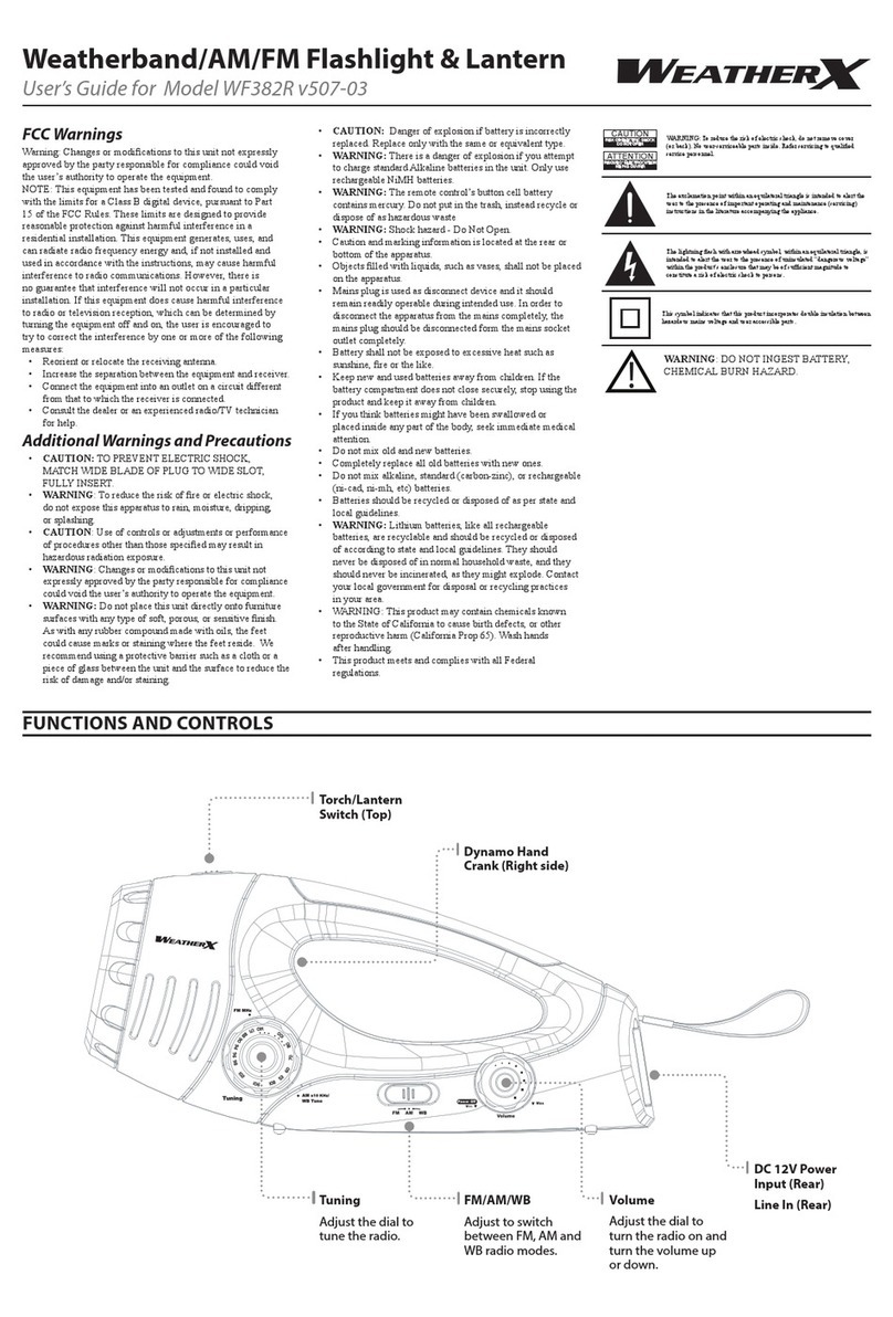 Weather X WF382R user guide