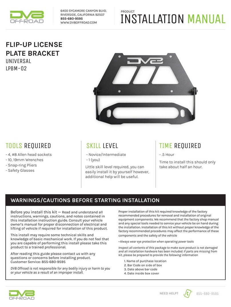 DV8 OFFROAD LPBM-02 installation manual