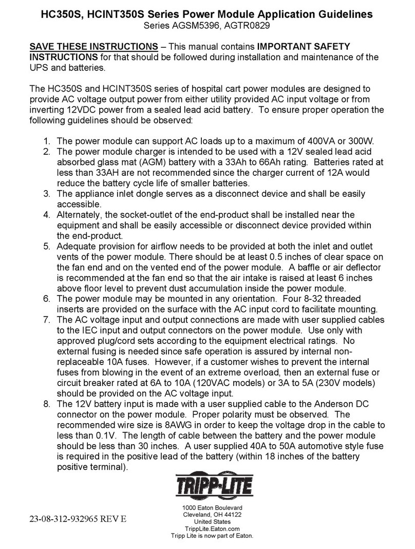 Tripp Lite HC350S Series Application guidelines