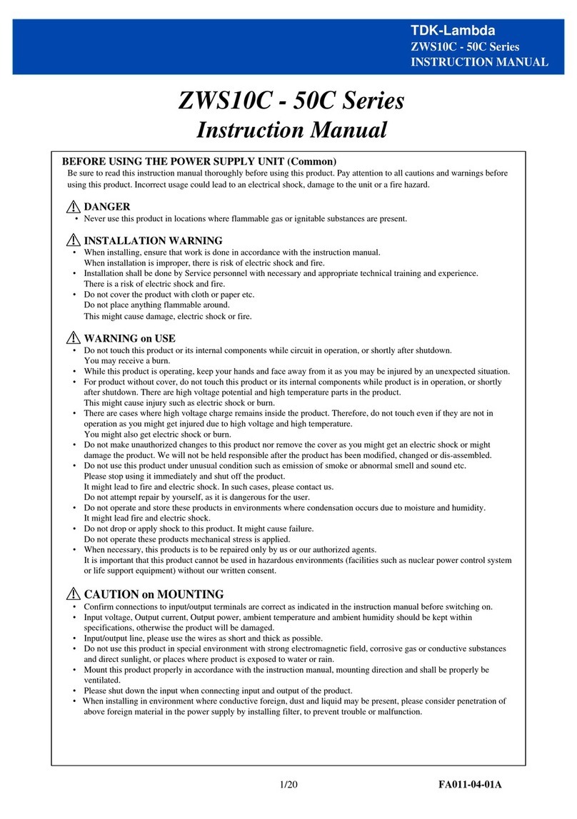 TDK-Lambda ZWS10C User manual