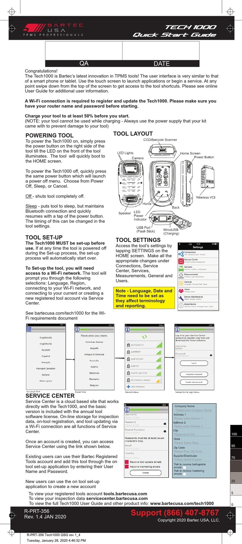 Bartec TECH 1000 quick start guide