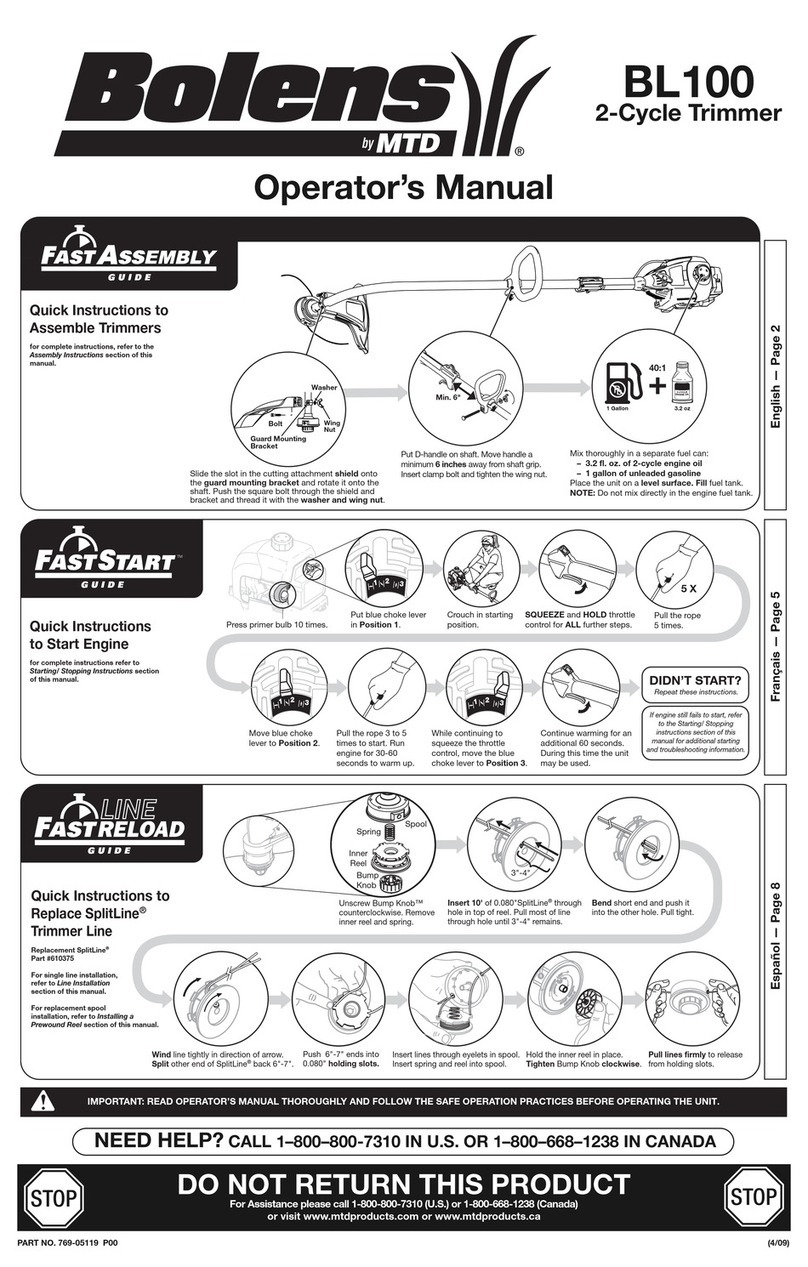 MTD Bolens BL-100 User manual