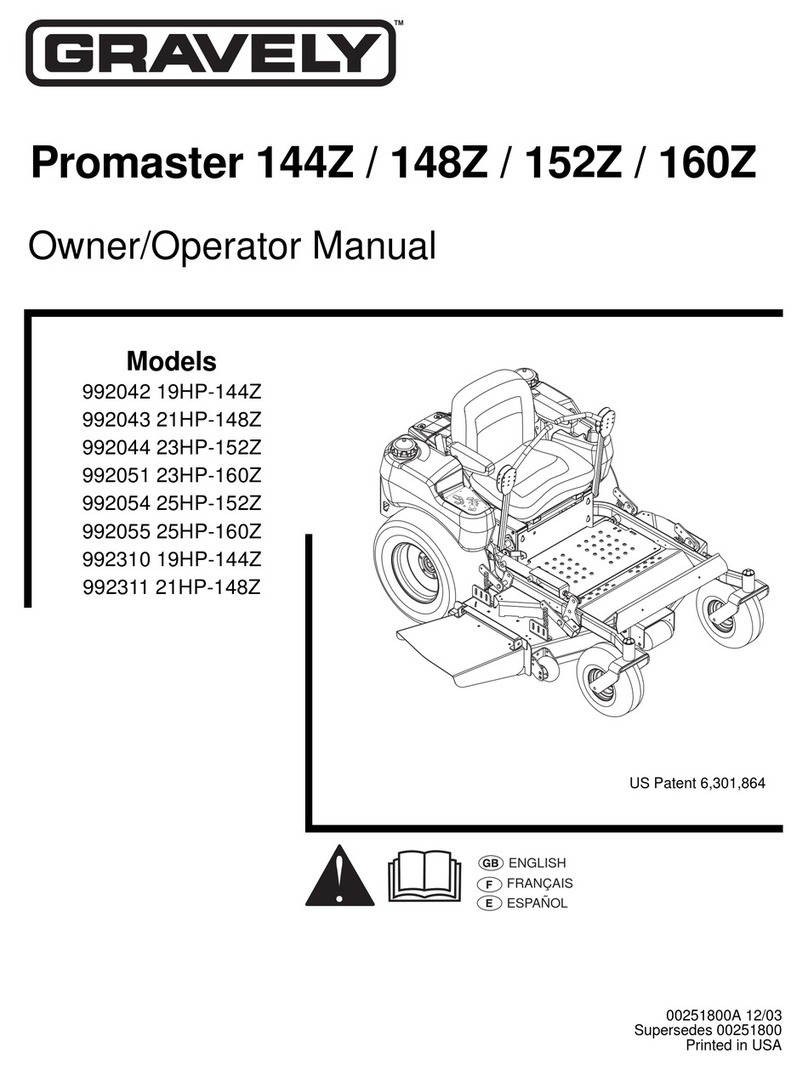 Ariens Gravely Promaster 148Z Operator's manual