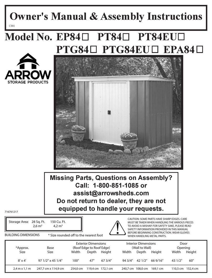Arrow Storage Products EP84 Use and care manual