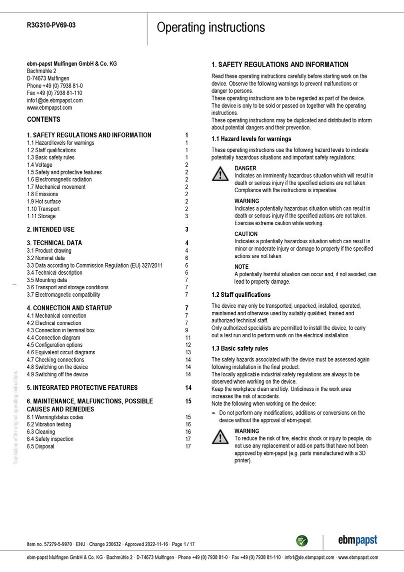 Ebmpapst R3G310-PV69-03 User manual