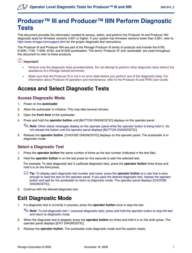 Rimage Producer IIIN User manual Rimage Producer IIIN User manual