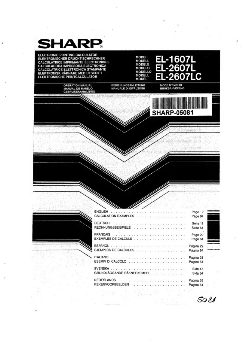 Sharp EL-1607L User manual