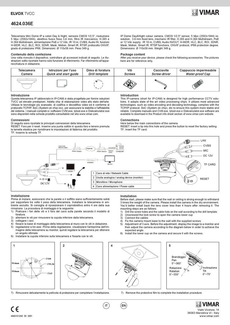 Vimar ELVOX TVCC 4624.036E manual