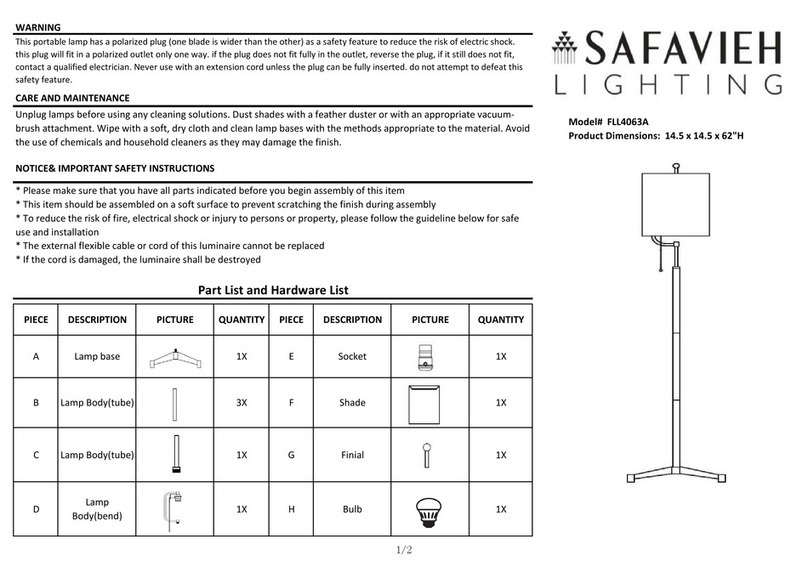 Safavieh Lighting Ezekiel manual
