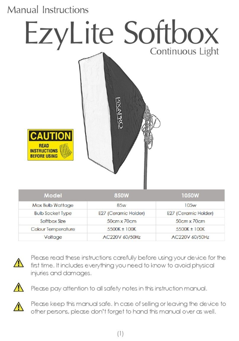 Pixapro EzyLite Softbox 850W Manual instruction