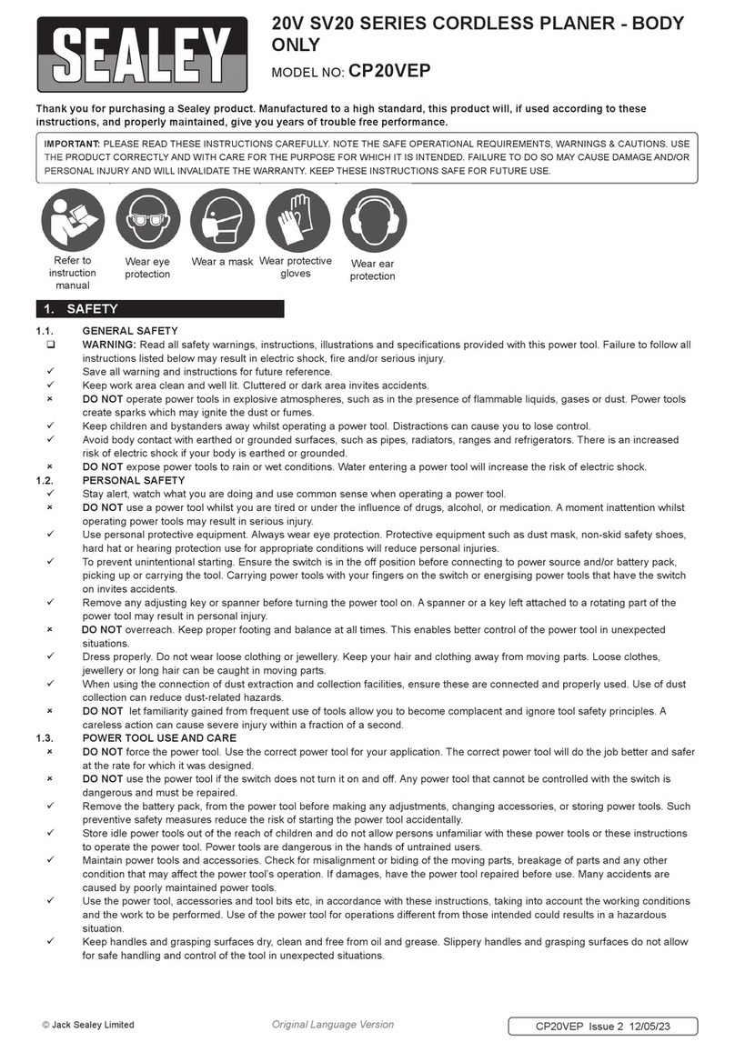 Sealey SV20 Series quick start guide