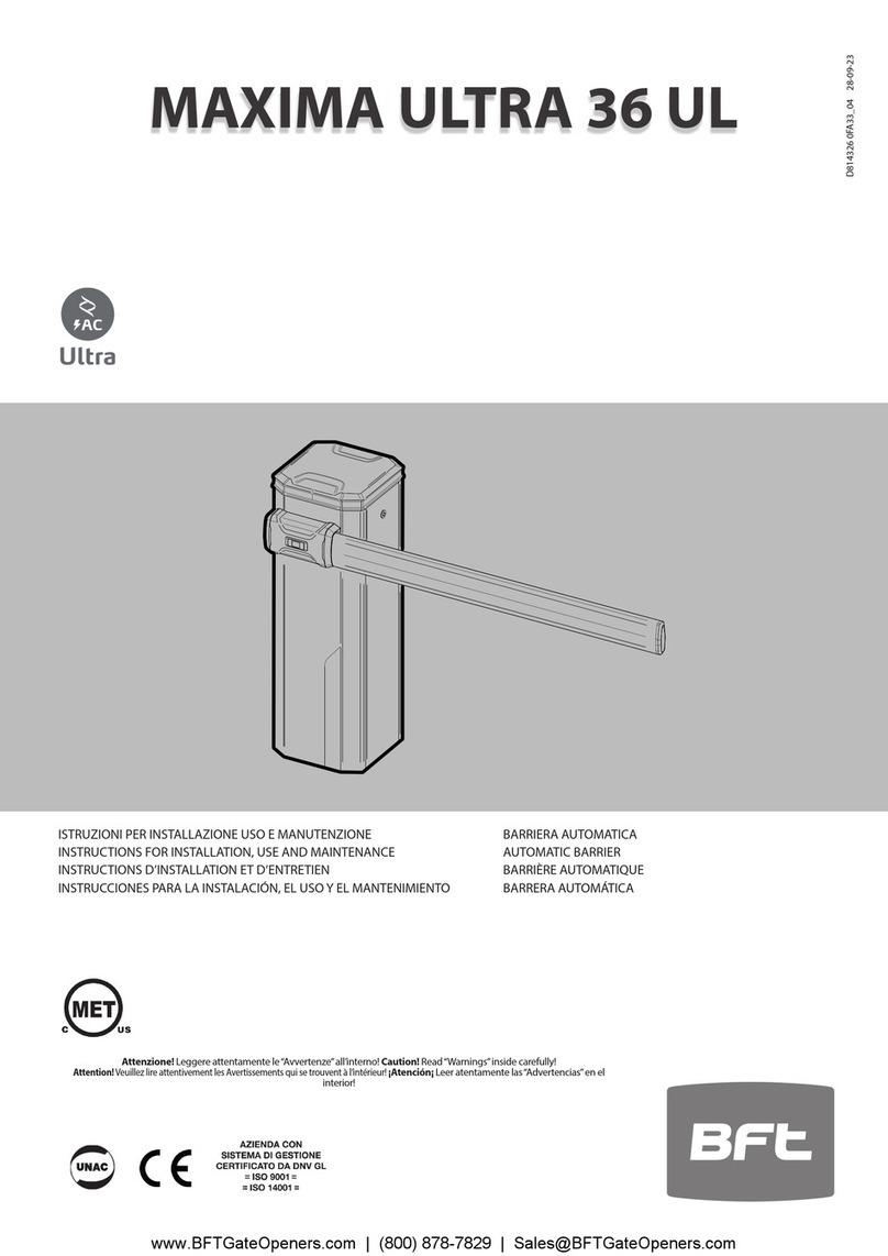 BFT MAXIMA ULTRA 36 UL Instructions for installation, use and maintenance