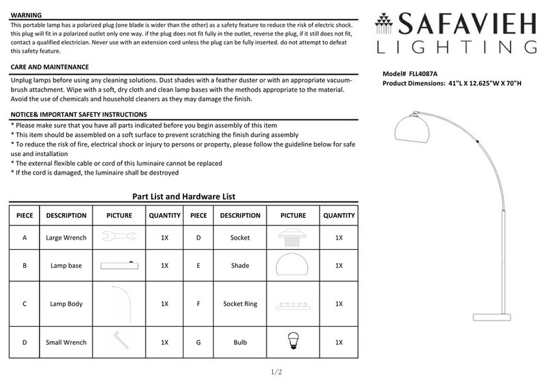 Safavieh Lighting Glarien User manual
