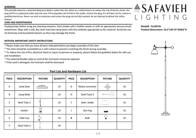 Safavieh Lighting Dagen manual