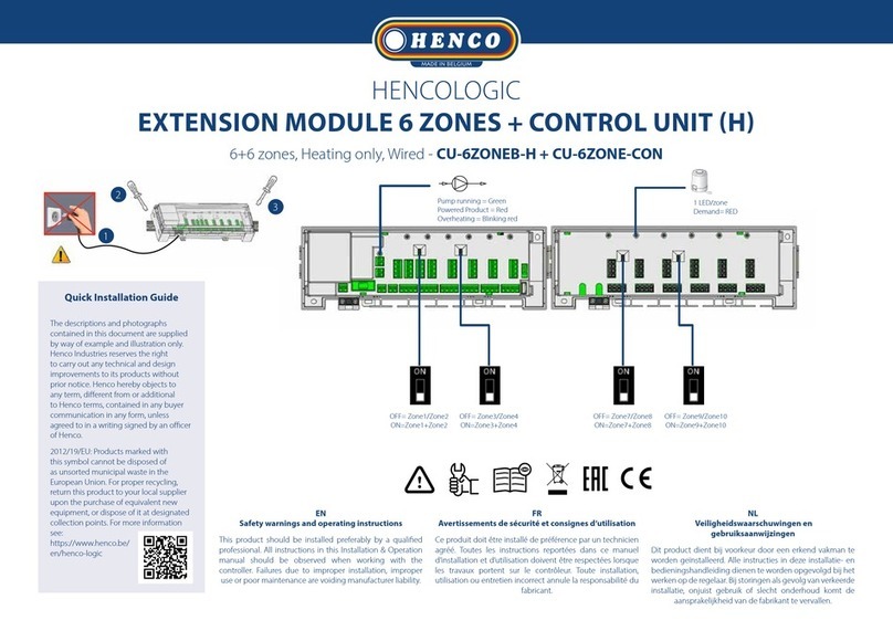 Henco CU-6ZONE-CON Quick installation guide