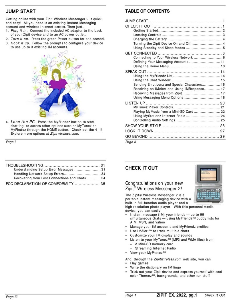 Zipit Wireless Messenger 2 manual