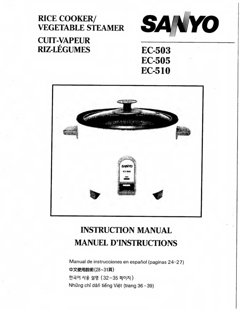 Sanyo EC-503 - Rice Cooker And Vegetable Steamer instruction manual