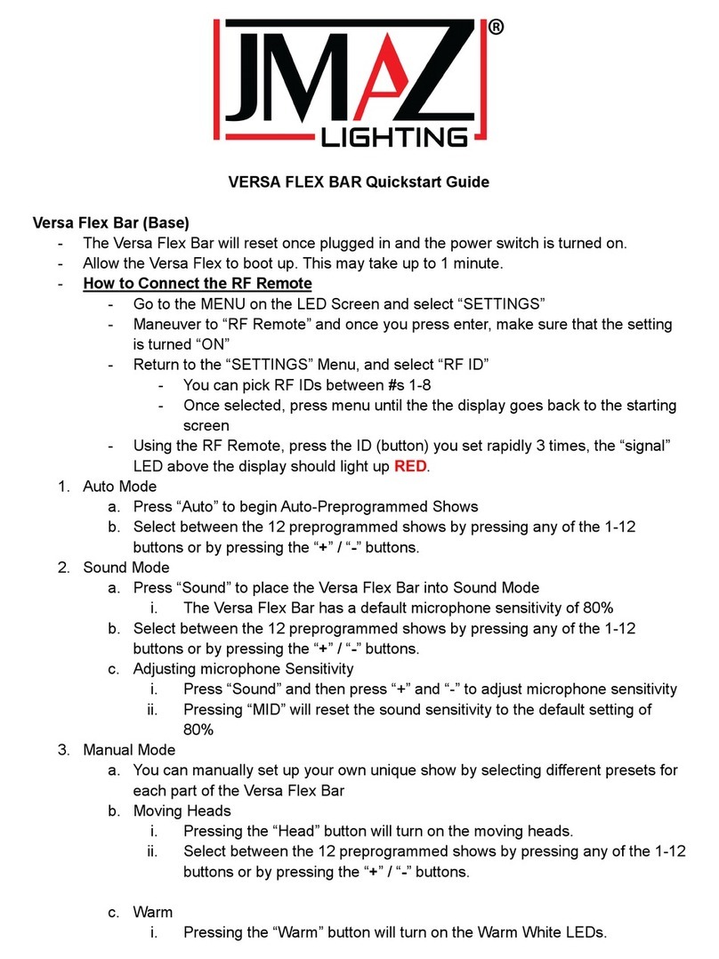 Jmaz Lighting VERSA FLEX BAR quick start guide Jmaz Lighting VERSA FLEX BAR quick start guide
