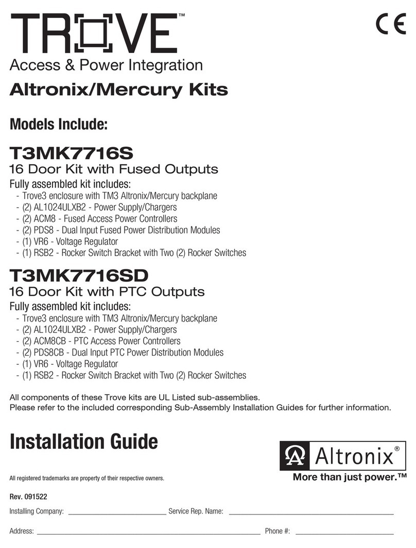 Altronix Trove T3MK7716S User manual