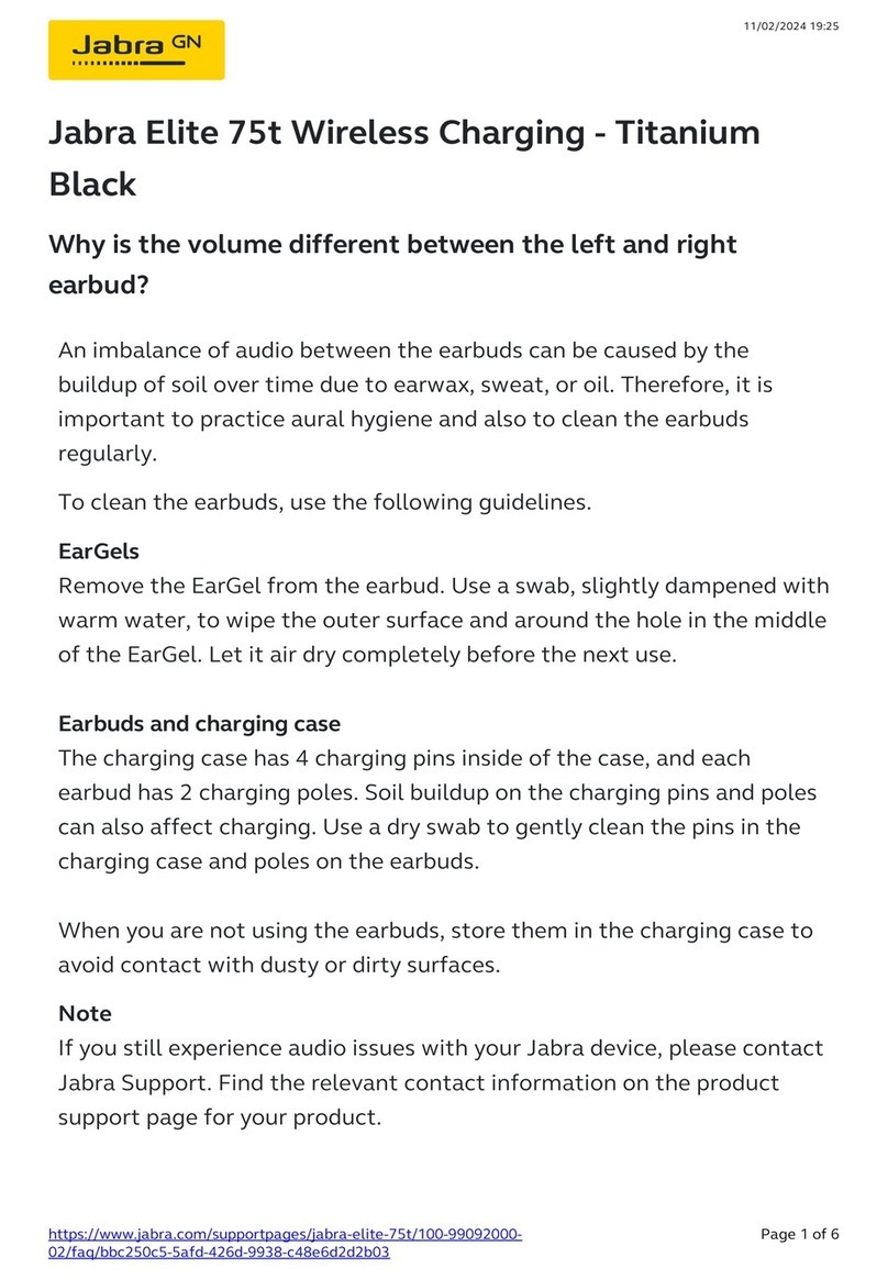 Jabra Elite 75t Titanium Black User manual