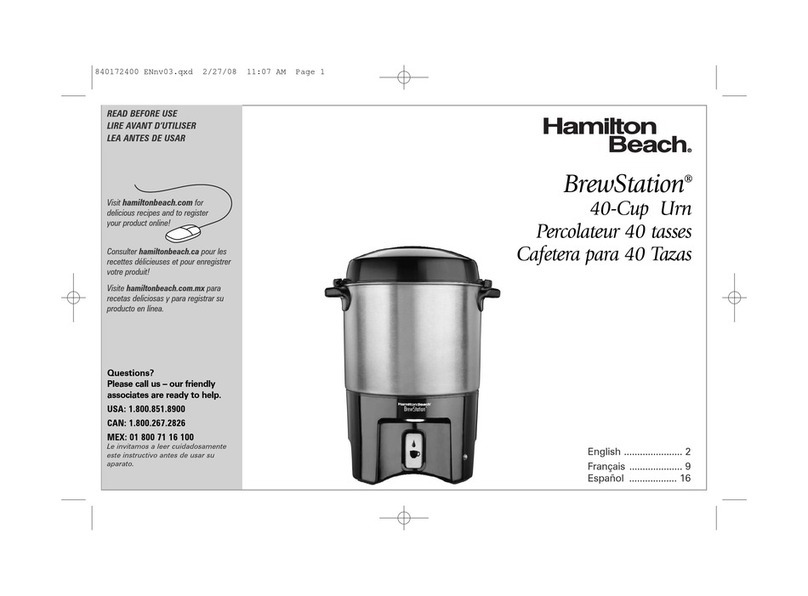 Hamilton Beach BrewStastion 40540 manual