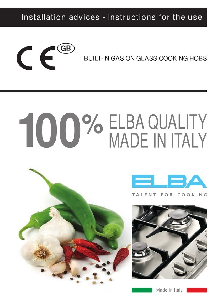 Elba ELIO 95-565 CG Instructions for the use - installation advices