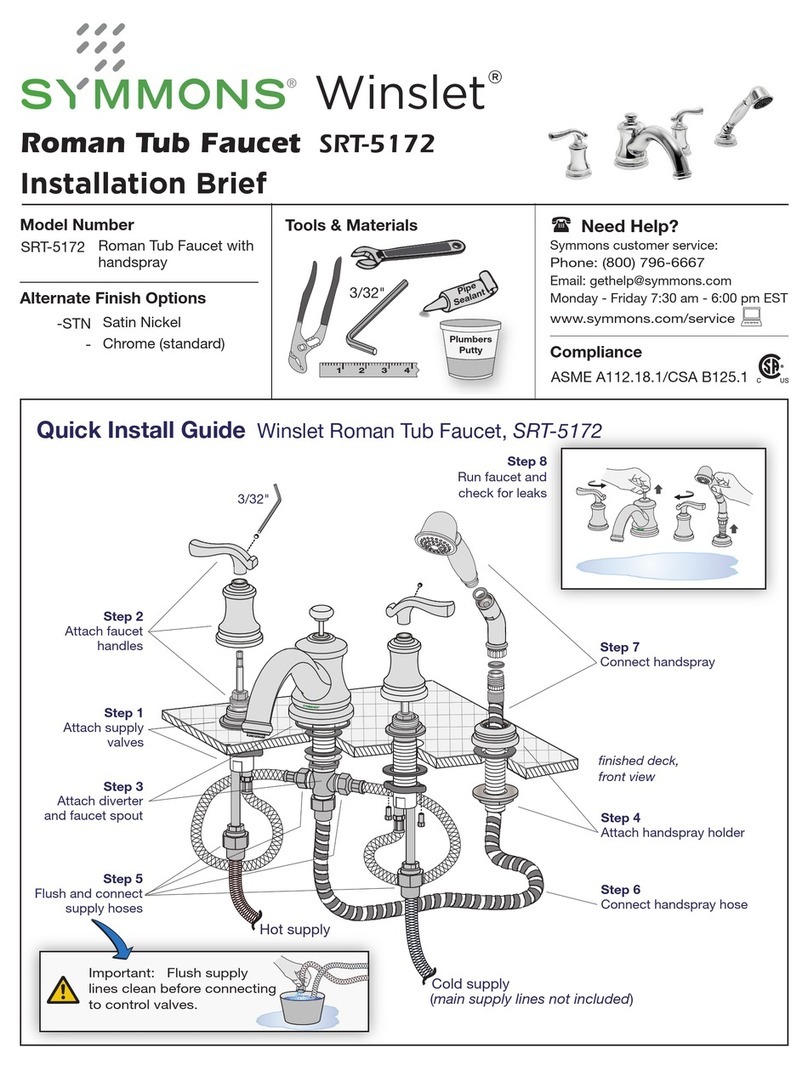 Symmons Winslet SRT-5172 Reference guide Symmons Winslet SRT-5172 Reference guide
