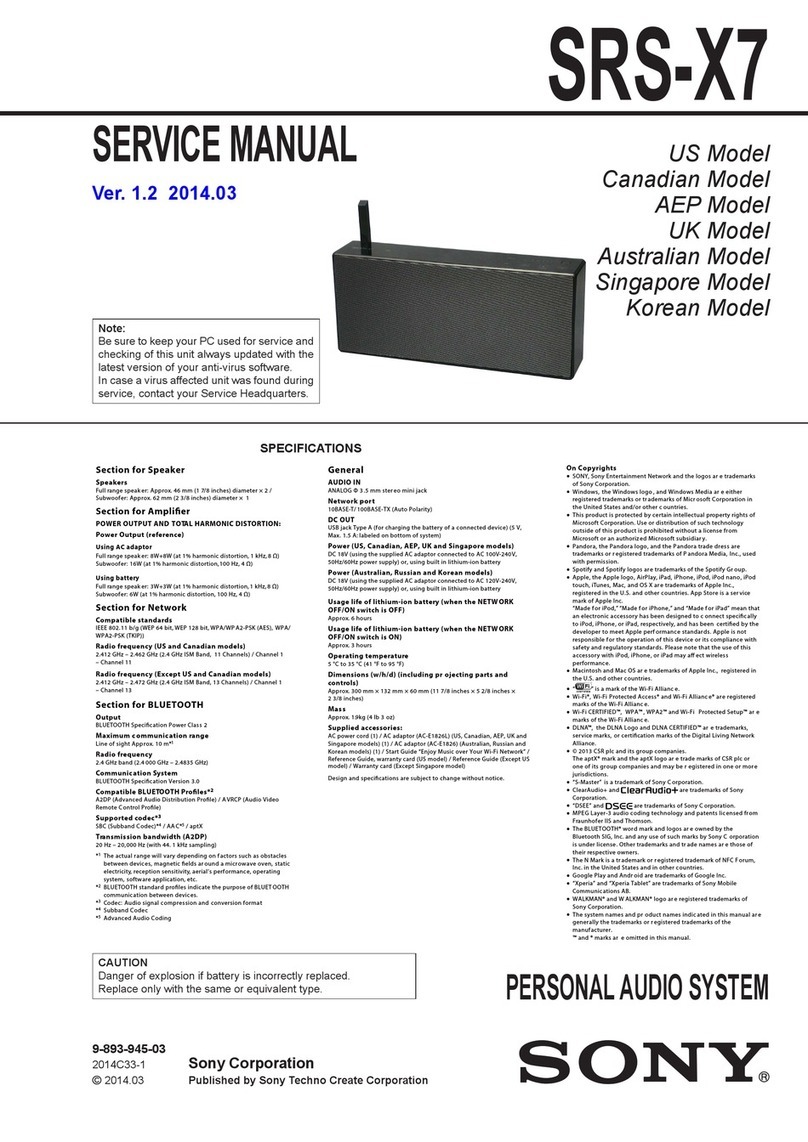 Sony SRS-X7 User manual
