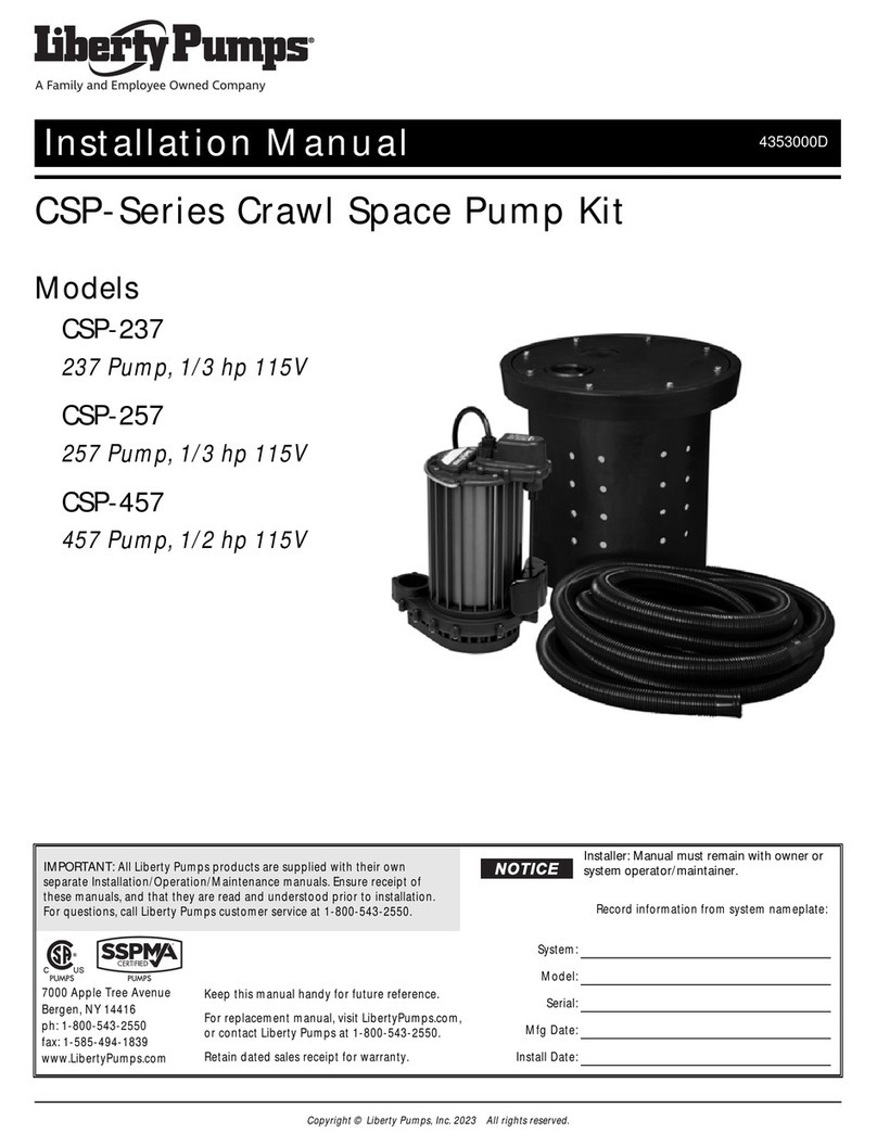 Liberty Pumps CSP Series User manual