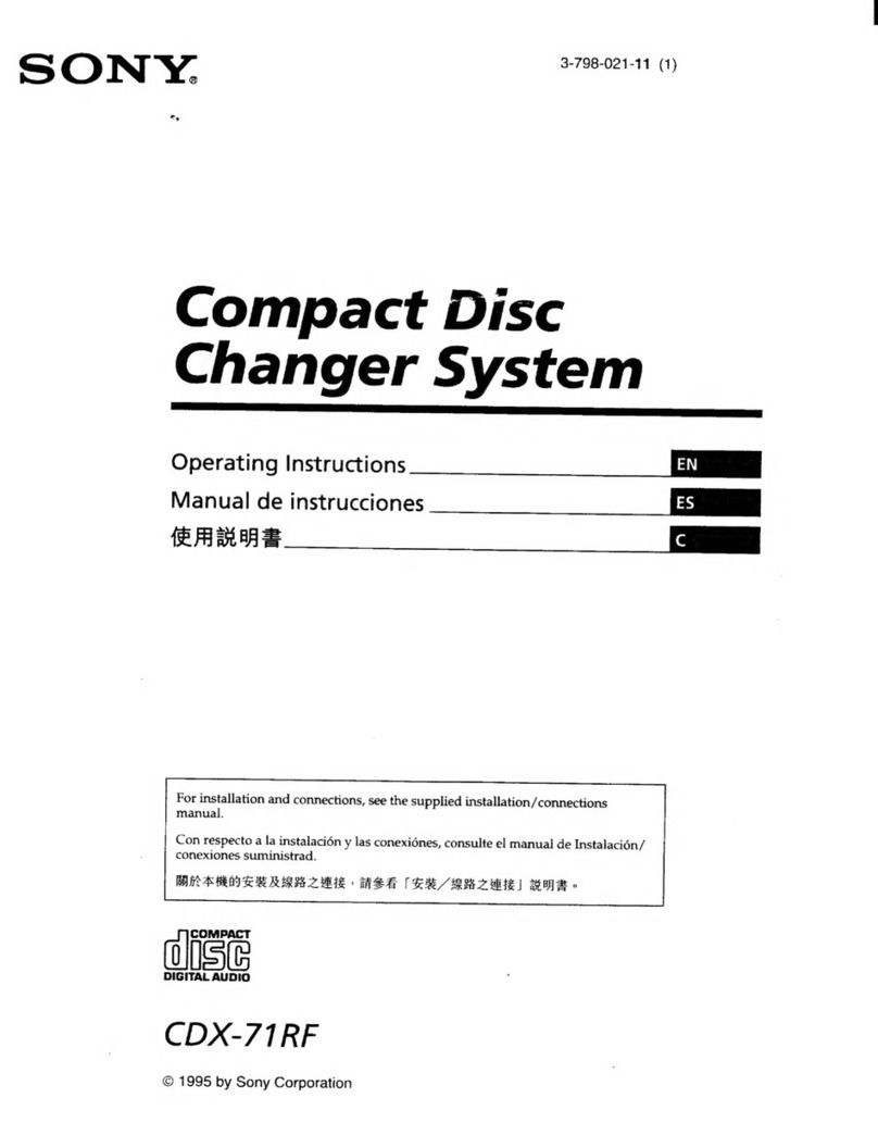 Sony CDX-71RF - Compact Disc Changer System User manual