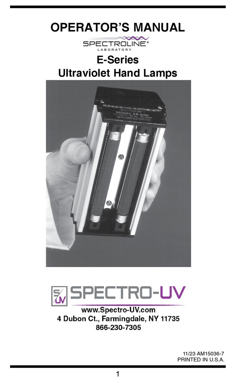 Spectro-UV SPECTROLINE E Series User manual