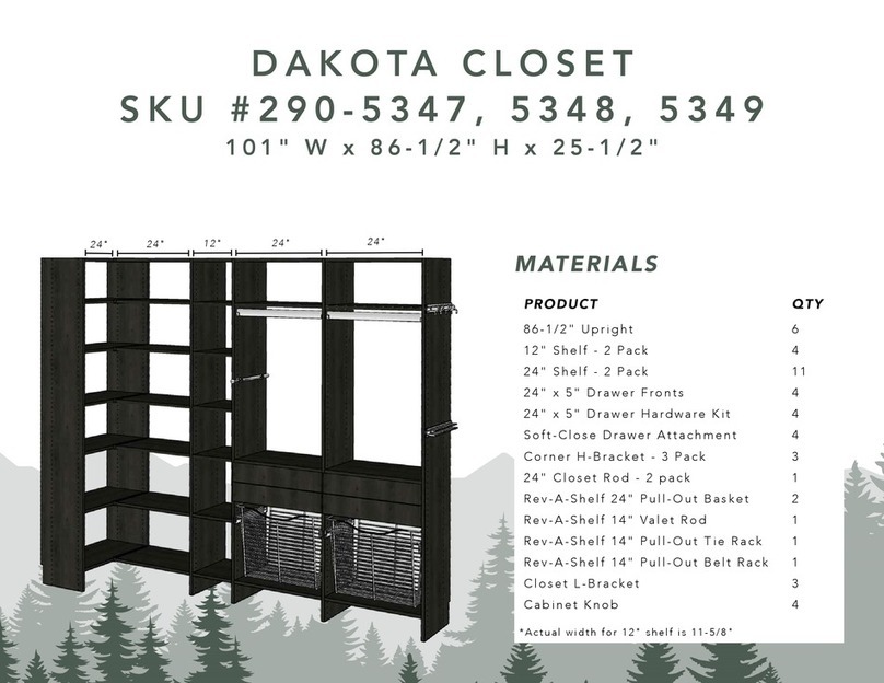 Midwest Manufacturing DAKOTA CLOSET 290-5347 Assembly instructions