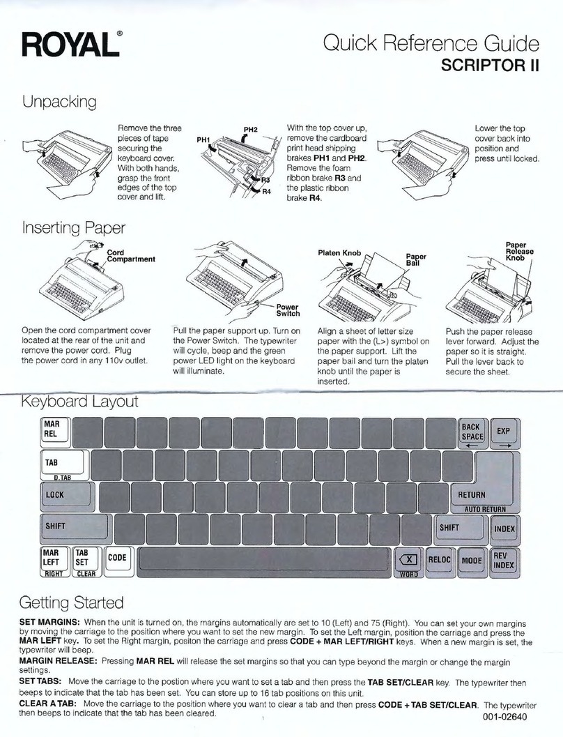 Royal SCRIPTOR II User manual