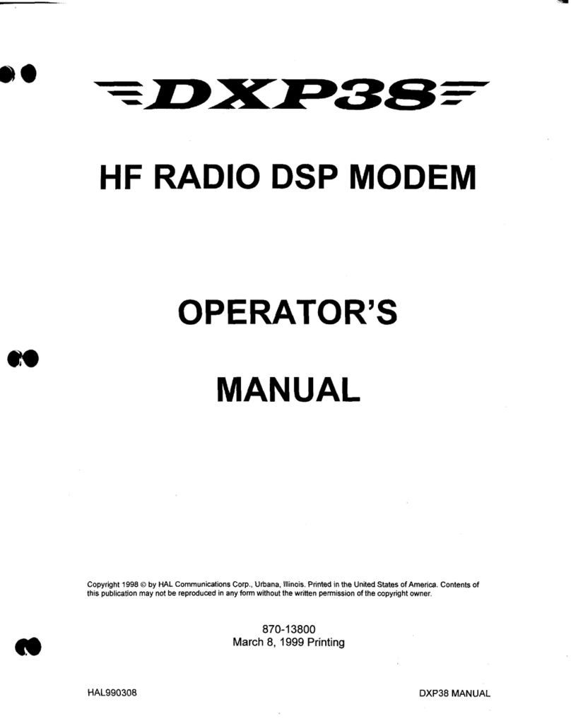 Hal Communications DXP38 Operator's manual Hal Communications DXP38 Operator's manual