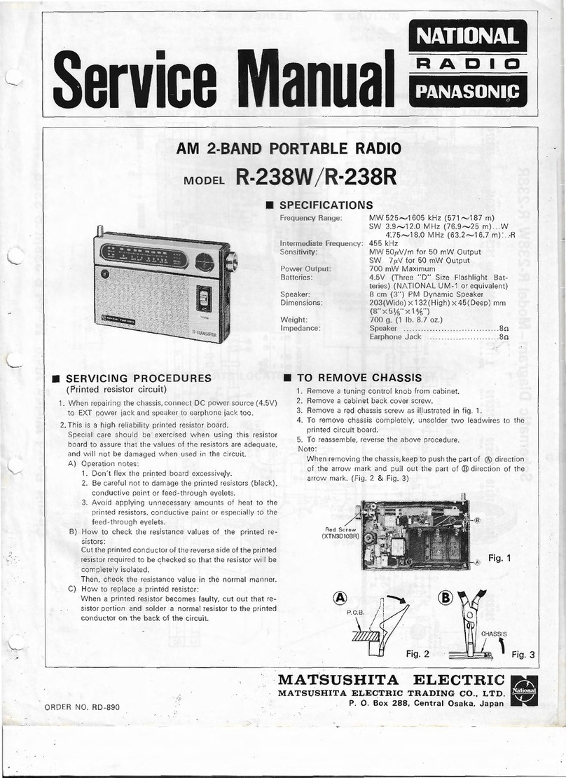 Matsushita Electric NATIONAL PANASONIC R-238W Service manual