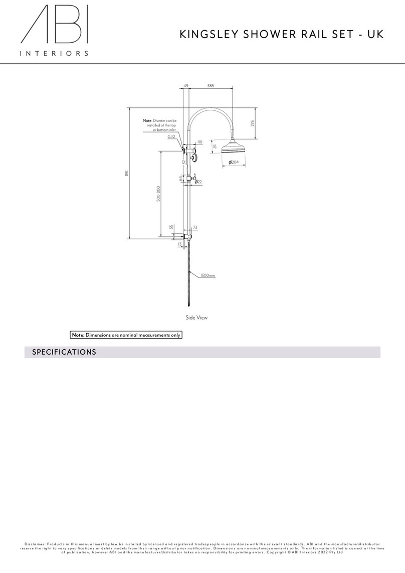 ABI INTERIORS KINGSLEY SHOWER RAILSET manual ABI INTERIORS KINGSLEY SHOWER RAILSET manual