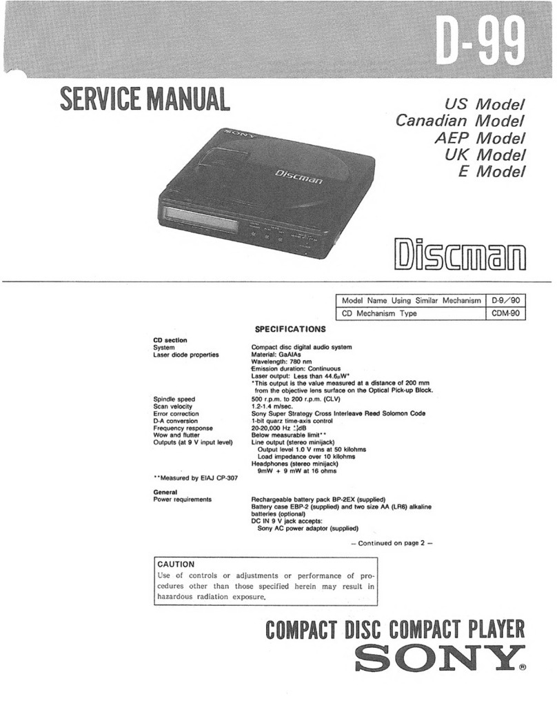 Sony D99 CHASSIS User manual