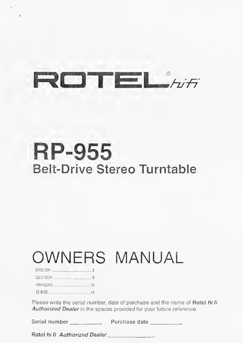 Rotel RP-955 owner's manual
