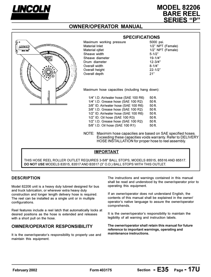 Lincoln 82206 Owner's/operator's manual
