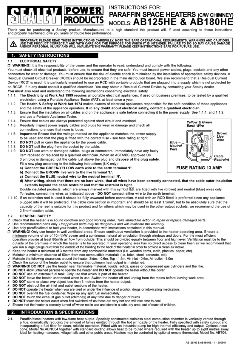 Sealey AB125HE User manual