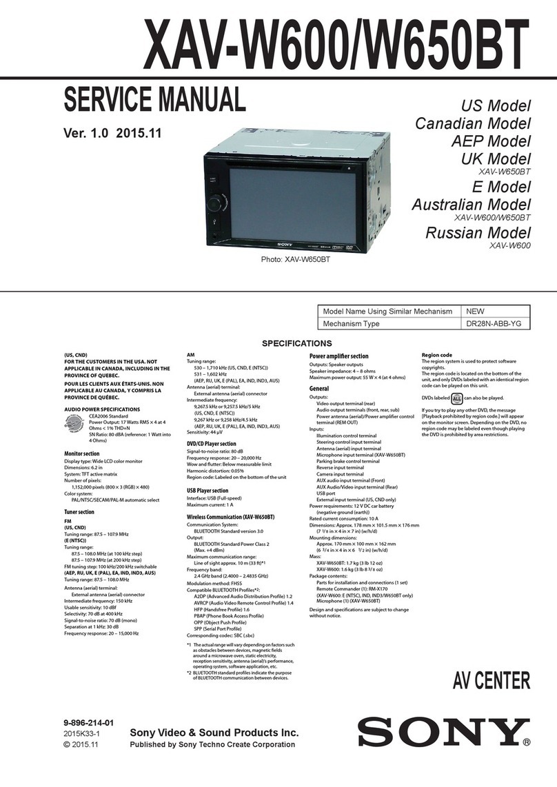 Sony XAV-W600BT User manual